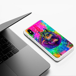 Чехол iPhone XS Max матовый Цветные волк с волчицей, цвет: 3D-белый — фото 2