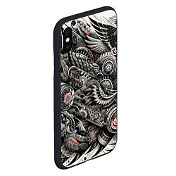 Чехол iPhone XS Max матовый Тату - нейросеть, цвет: 3D-черный — фото 2