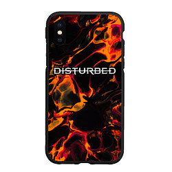 Чехол iPhone XS Max матовый Disturbed red lava, цвет: 3D-черный