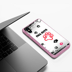 Чехол iPhone XS Max матовый Fall Guys kids game pattern, цвет: 3D-розовый — фото 2