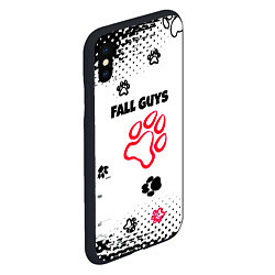 Чехол iPhone XS Max матовый Fall Guys kids game pattern, цвет: 3D-черный — фото 2