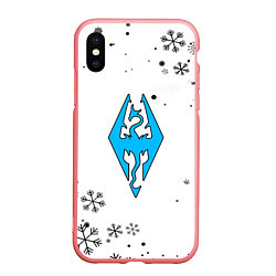 Чехол iPhone XS Max матовый Skyrim logo winter, цвет: 3D-баблгам