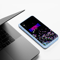 Чехол iPhone XS Max матовый Fortnite game glitch, цвет: 3D-голубой — фото 2