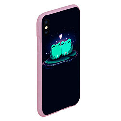Чехол iPhone XS Max матовый Любовь жабок, цвет: 3D-розовый — фото 2