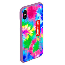 Чехол iPhone XS Max матовый Color abstraction - summer, цвет: 3D-фиолетовый — фото 2