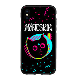 Чехол iPhone XS Max матовый Maneskin - rock star cat, цвет: 3D-черный