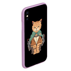 Чехол iPhone XS Max матовый Anime cat, цвет: 3D-сиреневый — фото 2