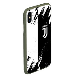 Чехол iPhone XS Max матовый Juventus краски чёрнобелые, цвет: 3D-темно-зеленый — фото 2