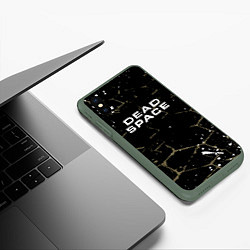 Чехол iPhone XS Max матовый Dead space текстура, цвет: 3D-темно-зеленый — фото 2