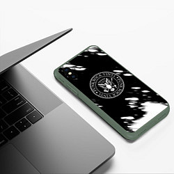 Чехол iPhone XS Max матовый Ramones краски, цвет: 3D-темно-зеленый — фото 2