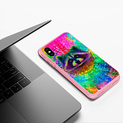 Чехол iPhone XS Max матовый Цветной енот, цвет: 3D-баблгам — фото 2