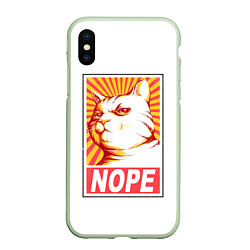 Чехол iPhone XS Max матовый Nope - cat, цвет: 3D-салатовый