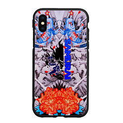 Чехол iPhone XS Max матовый Samurai cyberpunk карпы кои, цвет: 3D-черный