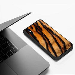 Чехол iPhone XS Max матовый Тигровая шкура, цвет: 3D-черный — фото 2
