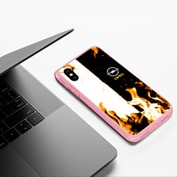 Чехол iPhone XS Max матовый Opel огонь текстура, цвет: 3D-баблгам — фото 2