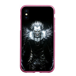 Чехол iPhone XS Max матовый Ryuk - Тетрадь смерти, цвет: 3D-малиновый