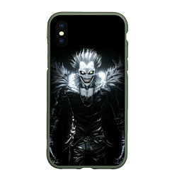 Чехол iPhone XS Max матовый Ryuk - Тетрадь смерти, цвет: 3D-темно-зеленый