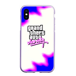 Чехол iPhone XS Max матовый GTA неон краски, цвет: 3D-светло-сиреневый