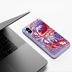 Чехол iPhone XS Max матовый Абстрактный разноцветный паттерн, цвет: 3D-светло-сиреневый — фото 2