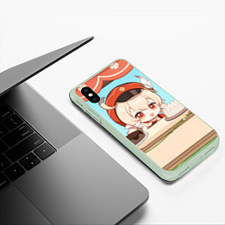 Чехол iPhone XS Max матовый Genshin Impact Кли cute chibi, цвет: 3D-салатовый — фото 2