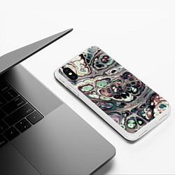 Чехол iPhone XS Max матовый Абстрактный разноцветный узор, цвет: 3D-белый — фото 2