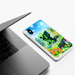 Чехол iPhone XS Max матовый Крипер - нейросеть, цвет: 3D-белый — фото 2