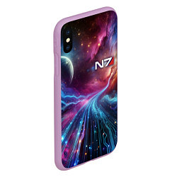 Чехол iPhone XS Max матовый Mass Effect - N7, цвет: 3D-сиреневый — фото 2