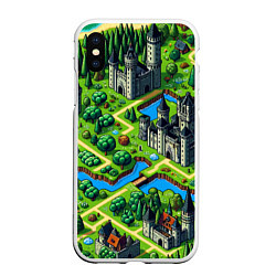 Чехол iPhone XS Max матовый Heroes of Might and Magic - pixel map, цвет: 3D-белый