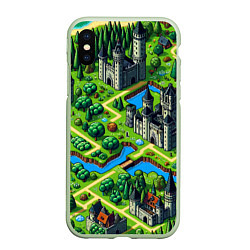 Чехол iPhone XS Max матовый Heroes of Might and Magic - pixel map, цвет: 3D-салатовый