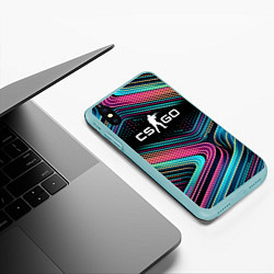 Чехол iPhone XS Max матовый Counter Strike - stripes, цвет: 3D-мятный — фото 2