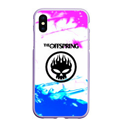 Чехол iPhone XS Max матовый The Offspring неоновая абстракция, цвет: 3D-светло-сиреневый