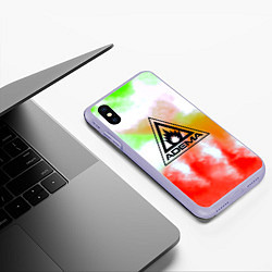 Чехол iPhone XS Max матовый Adema рок бенд текстура, цвет: 3D-светло-сиреневый — фото 2