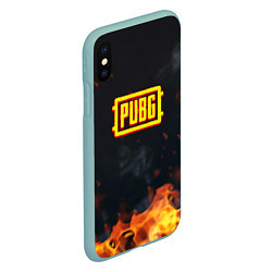 Чехол iPhone XS Max матовый Pubg fire abstraction, цвет: 3D-мятный — фото 2