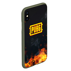 Чехол iPhone XS Max матовый Pubg fire abstraction, цвет: 3D-темно-зеленый — фото 2