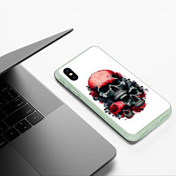 Чехол iPhone XS Max матовый Розы и шипы, цвет: 3D-салатовый — фото 2