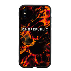 Чехол iPhone XS Max матовый OneRepublic red lava, цвет: 3D-черный