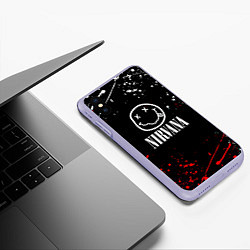 Чехол iPhone XS Max матовый Nirvana брызги красок, цвет: 3D-светло-сиреневый — фото 2