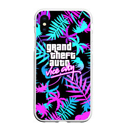 Чехол iPhone XS Max матовый GTA vice city steel, цвет: 3D-белый