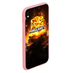 Чехол iPhone XS Max матовый Minecraft огненный куб, цвет: 3D-баблгам — фото 2