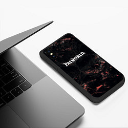 Чехол iPhone XS Max матовый Palworld dark logo, цвет: 3D-черный — фото 2