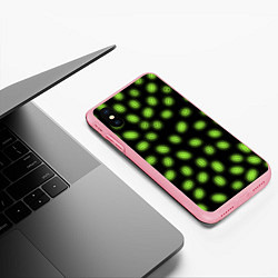 Чехол iPhone XS Max матовый Неоновая имитация бактерий, цвет: 3D-баблгам — фото 2