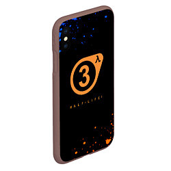 Чехол iPhone XS Max матовый Half life краски текстура брызги, цвет: 3D-коричневый — фото 2