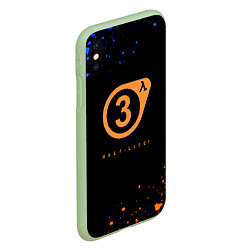 Чехол iPhone XS Max матовый Half life краски текстура брызги, цвет: 3D-салатовый — фото 2