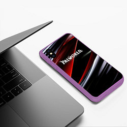 Чехол iPhone XS Max матовый Palworld logo темная абстракция, цвет: 3D-фиолетовый — фото 2