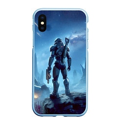 Чехол iPhone XS Max матовый Mass Effect - ai art, цвет: 3D-голубой