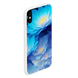 Чехол iPhone XS Max матовый Волшебные цветы блестящие, цвет: 3D-белый — фото 2