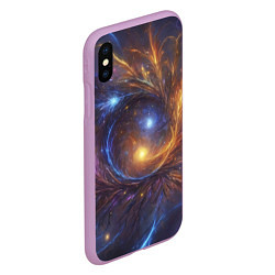 Чехол iPhone XS Max матовый Открытая манипура чакра - космическая, цвет: 3D-сиреневый — фото 2