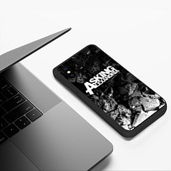 Чехол iPhone XS Max матовый Asking Alexandria black graphite, цвет: 3D-черный — фото 2