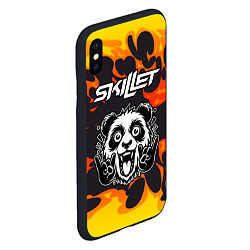 Чехол iPhone XS Max матовый Skillet рок панда и огонь, цвет: 3D-черный — фото 2