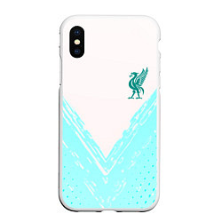 Чехол iPhone XS Max матовый Liverpool logo texture fc, цвет: 3D-белый